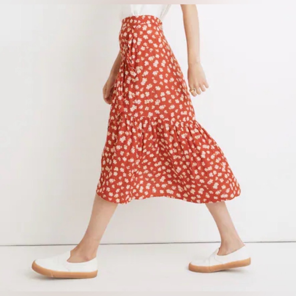 Madewell Ruffle-Wrap Midi Skirt